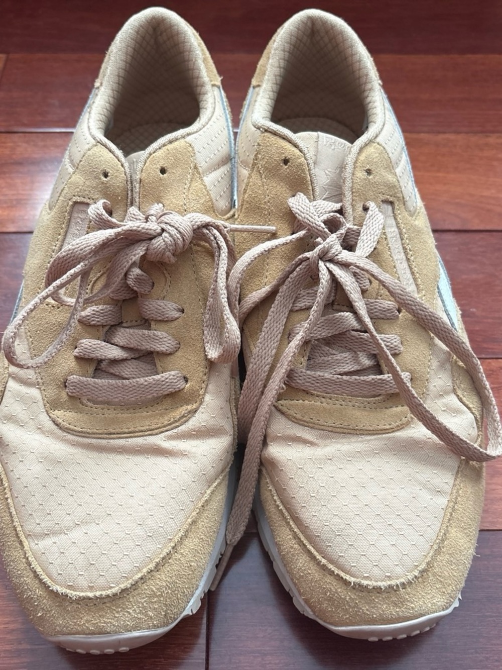 Reebok Men's Tan & Beige Suede-Textile Sneakers